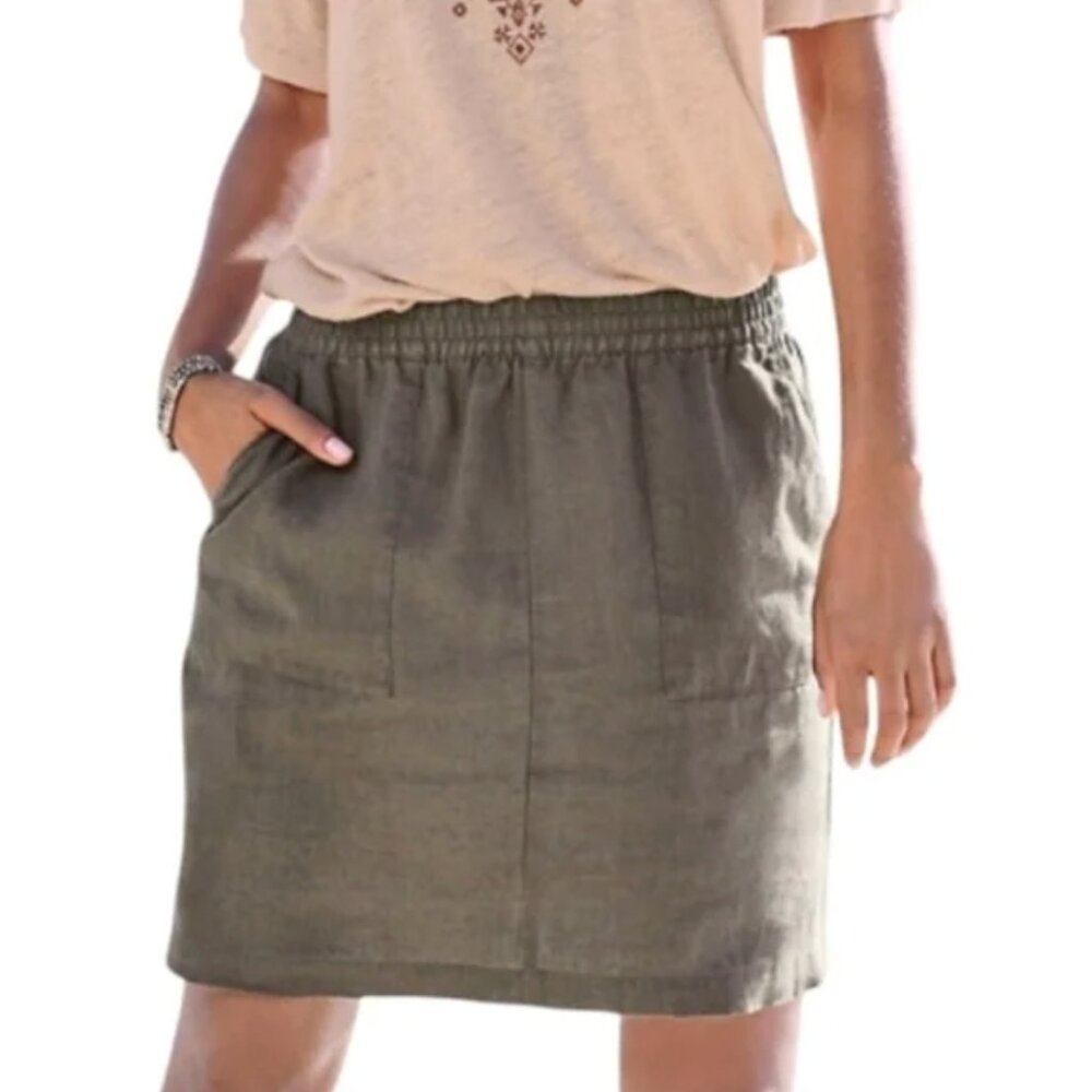 Garnet Hill Linen Mini Skirt size 14 - Picture 11 of 12